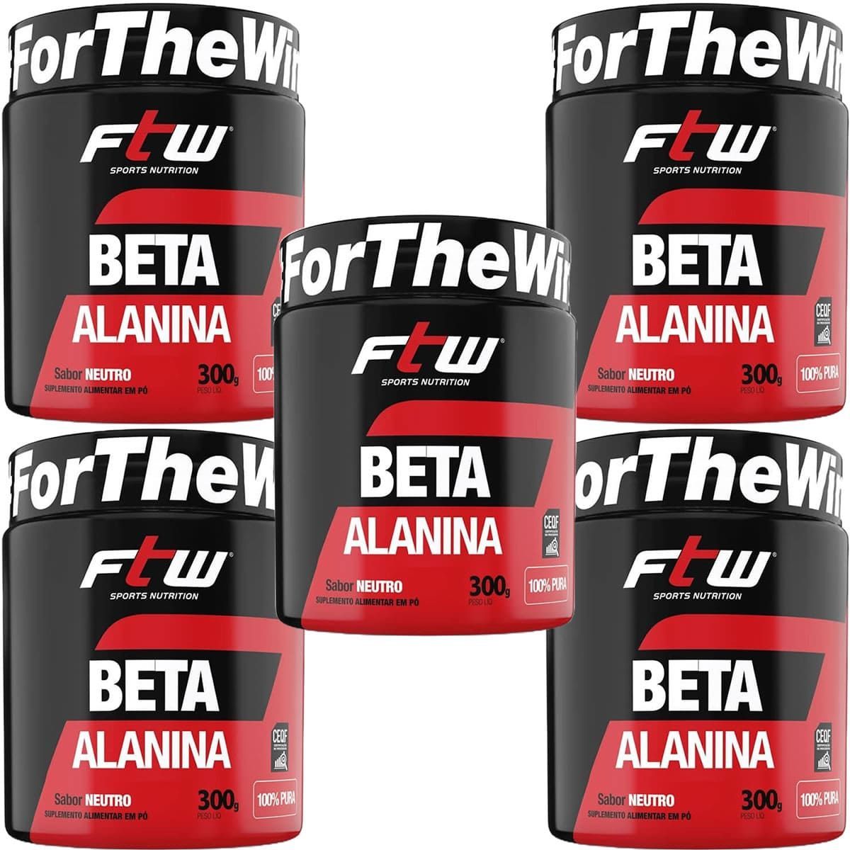 Kit 5X Beta Alanina - 300g Neutro - FTW