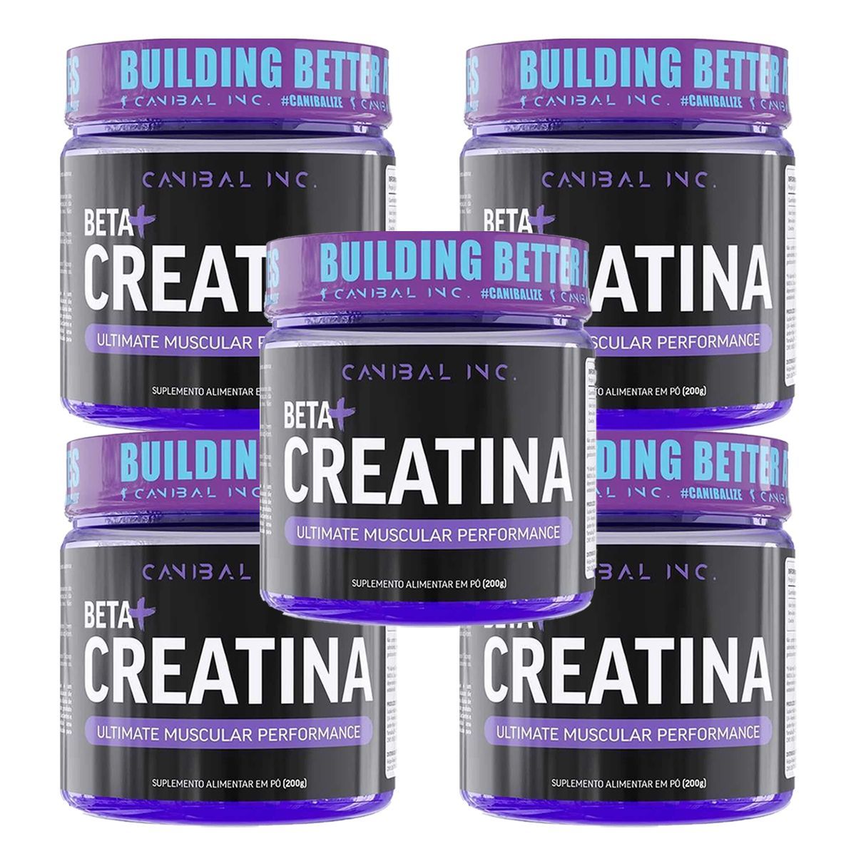 Kit 5X Beta + Creatina - 200g Natural - Canibal
