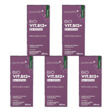 Kit 5X Bio Vit B12+ Nova Composi��o - 20ml Frutas Vermelhas - Puravida