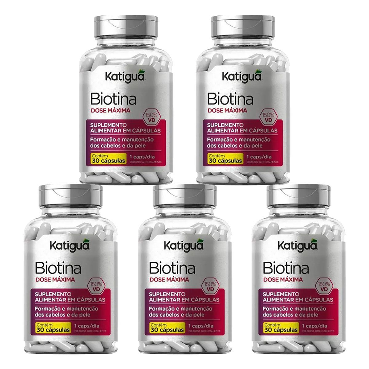 Kit 5X Biotina Dose M�xima - 30 C�psulas - Katigu�
