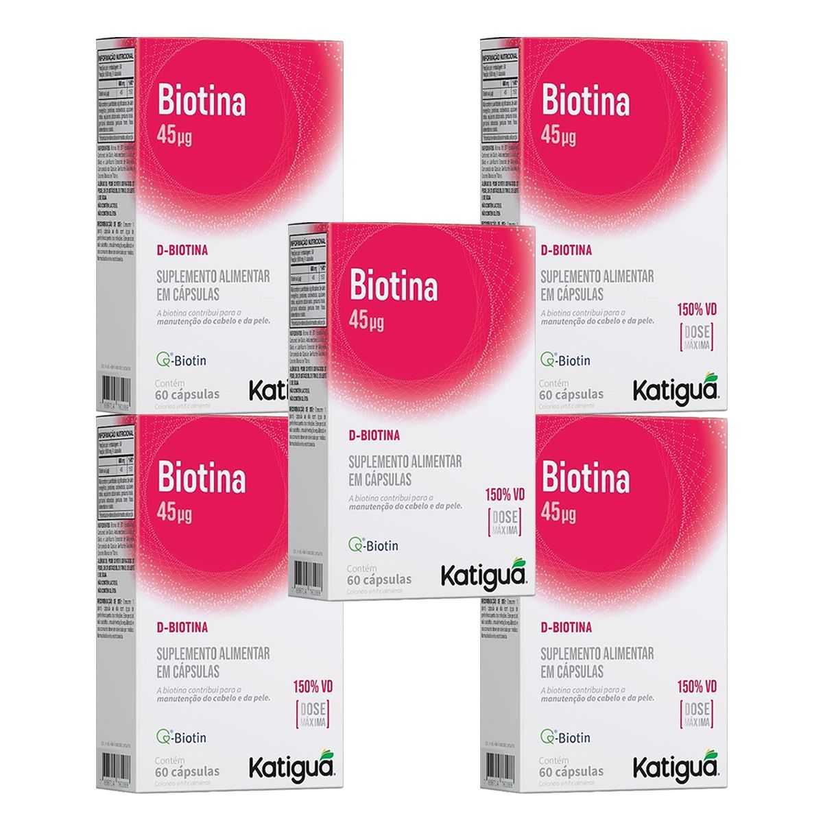 Kit 5X Biotina Dose M�xima - 60 C�psulas - Katigu�