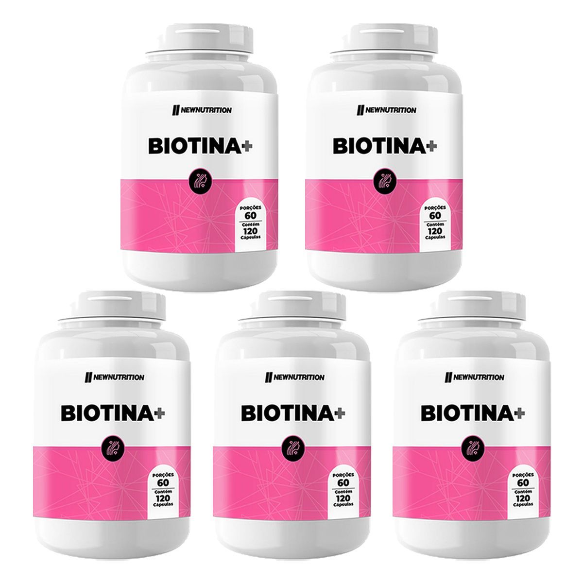 Kit 5X Biotina Plus -  120 C�psulas - NewNutrition