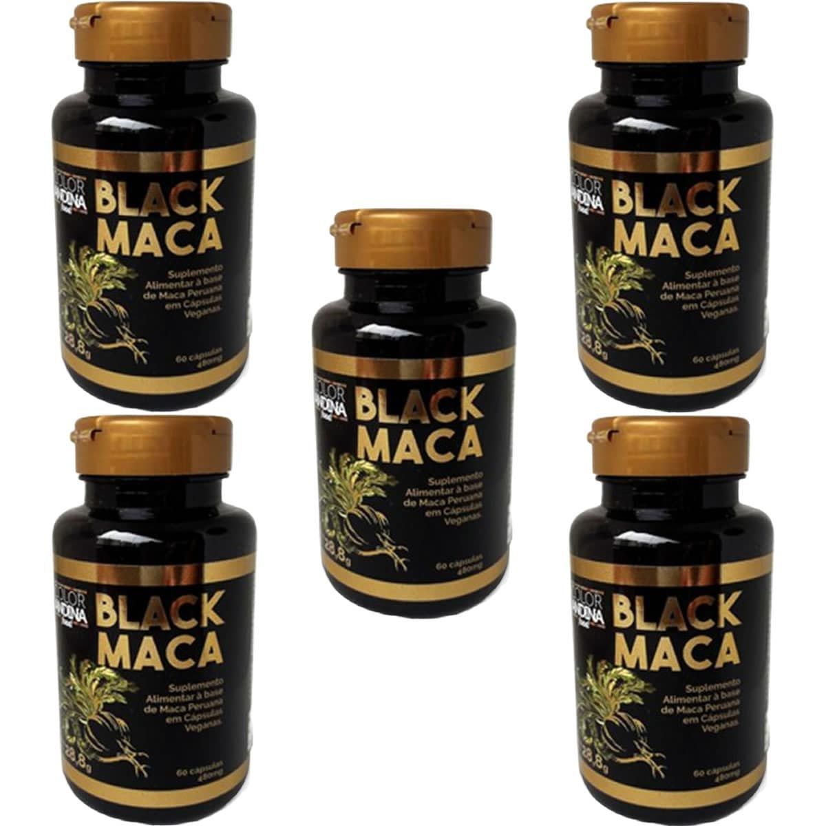 Kit 5X Black Maca - 60 C�psulas - Color Andina