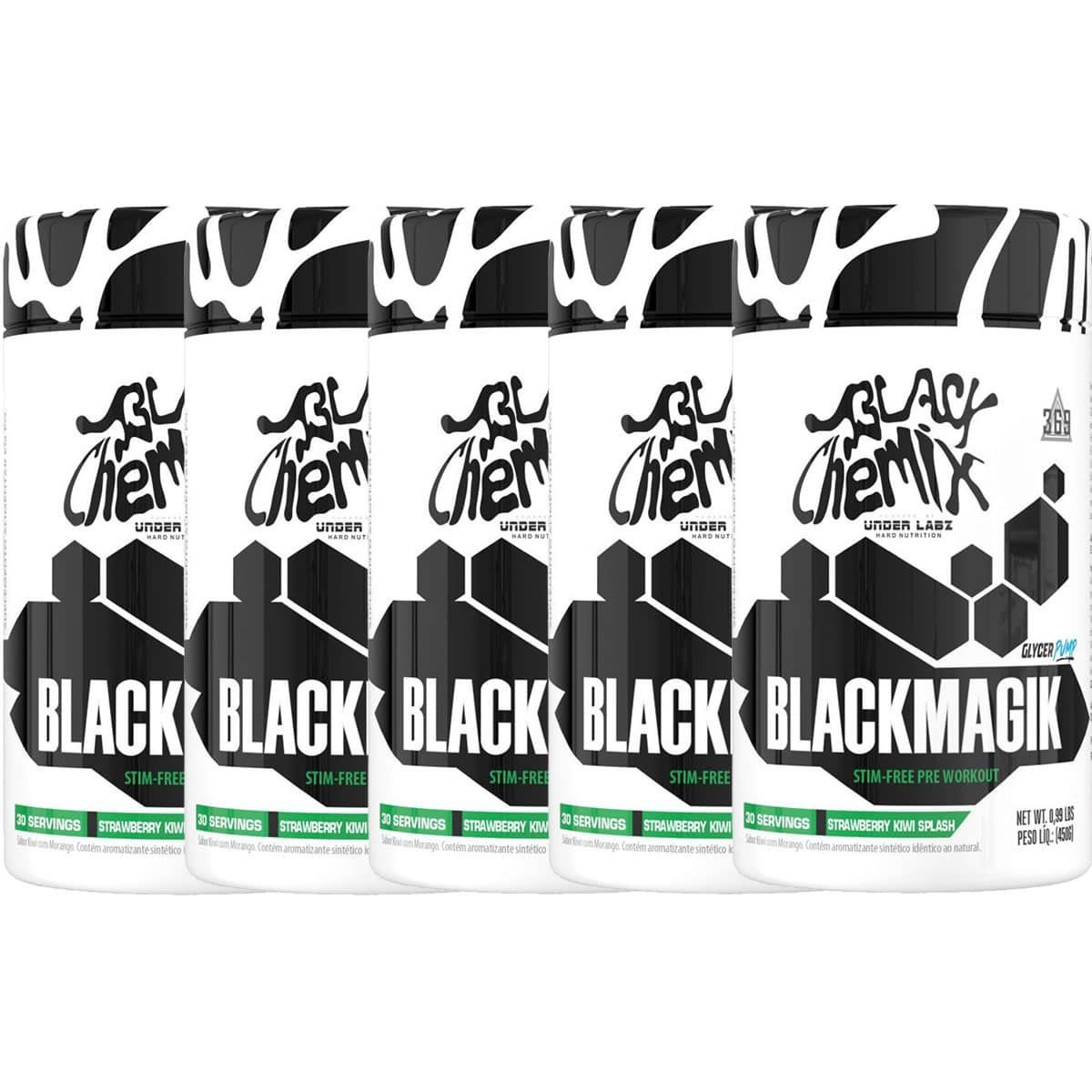 Kit 5X Black Magik - 450g  Strawberry Kiwi Splash - Under Labz