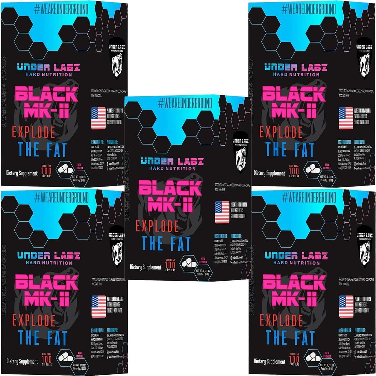 Kit 5X Black Mk II Explode - 100 C�psulas - Under Labz