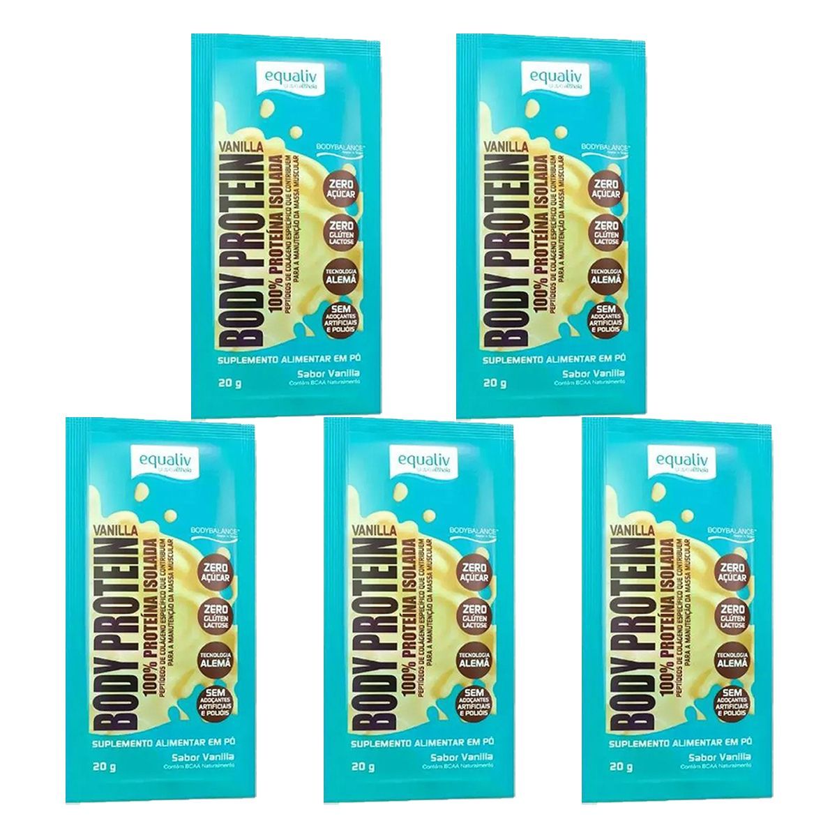 Kit 5X Body Protein - 1 Sach� 20g Vanilla - Equaliv