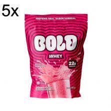 Kit 5X Bold Whey - 450g Refil Mousse de Morango - Bold