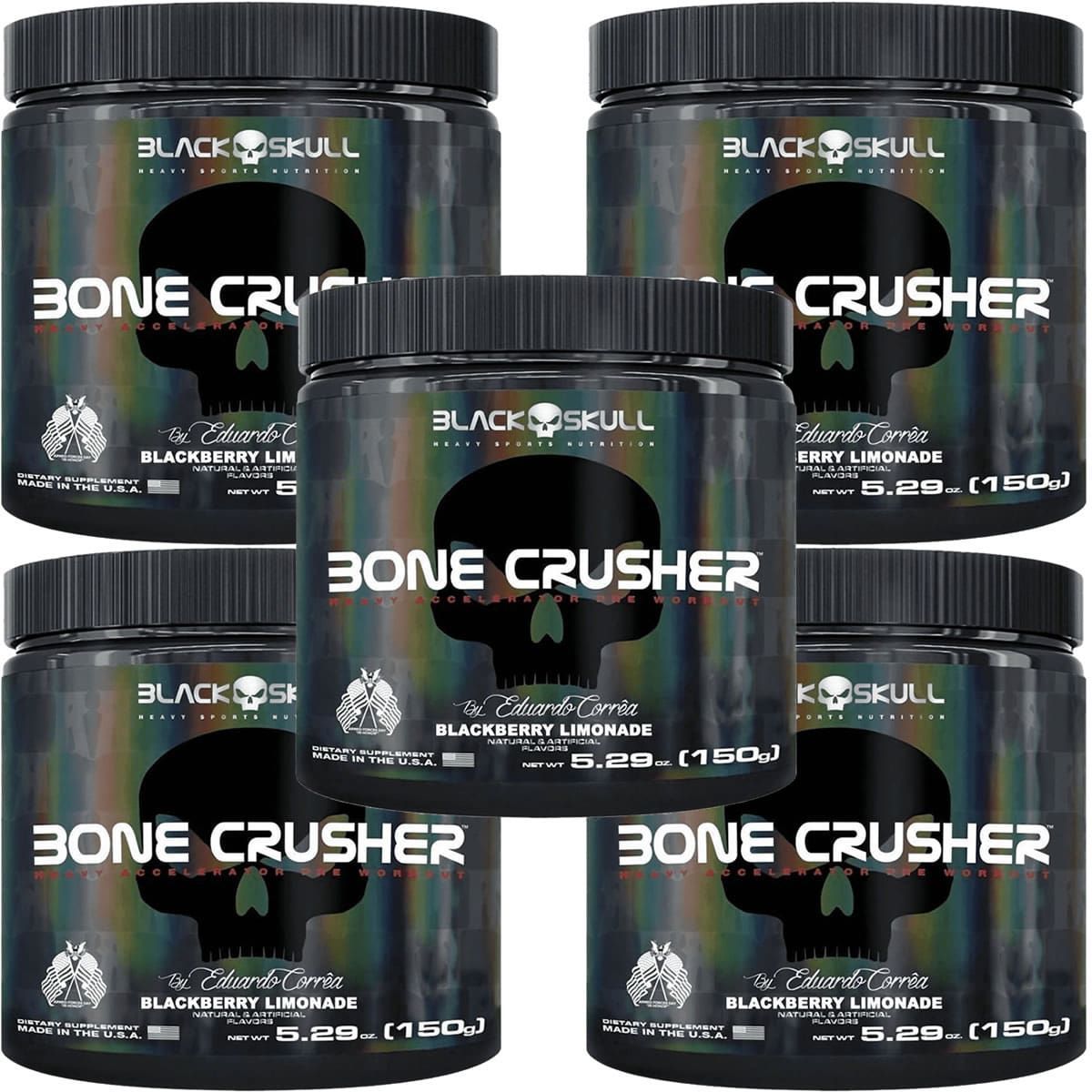 Kit 5X Bone Crusher - 150g Blackberry Lemonade - Black Skull