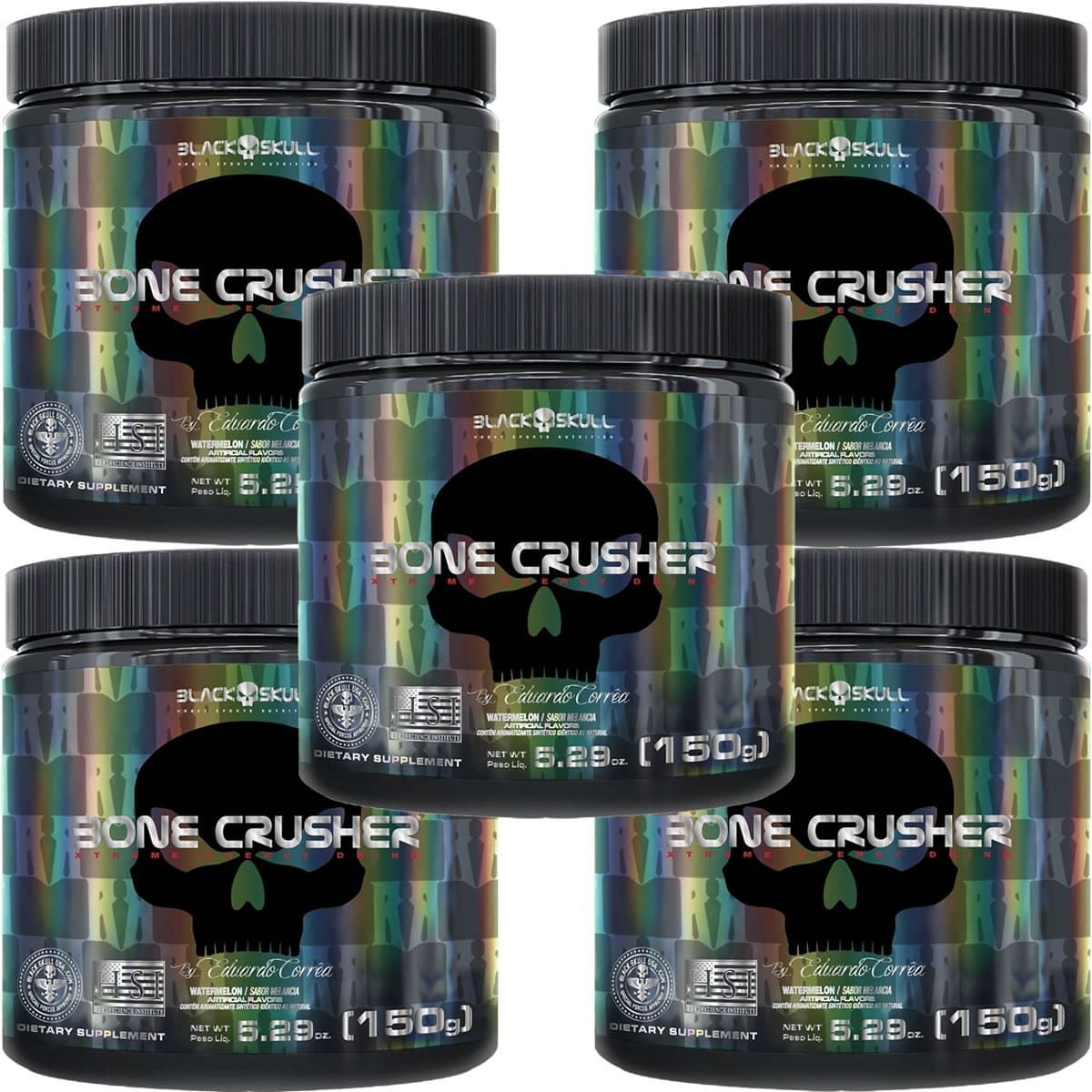 Kit 5X Bone Crusher - 150g Melancia - Black Skull