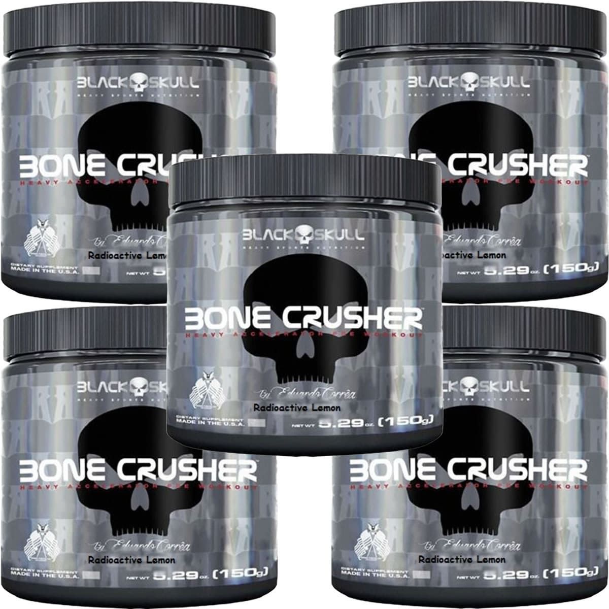 Kit 5X Bone Crusher - 150g Radioactive Lemon - Black Skull