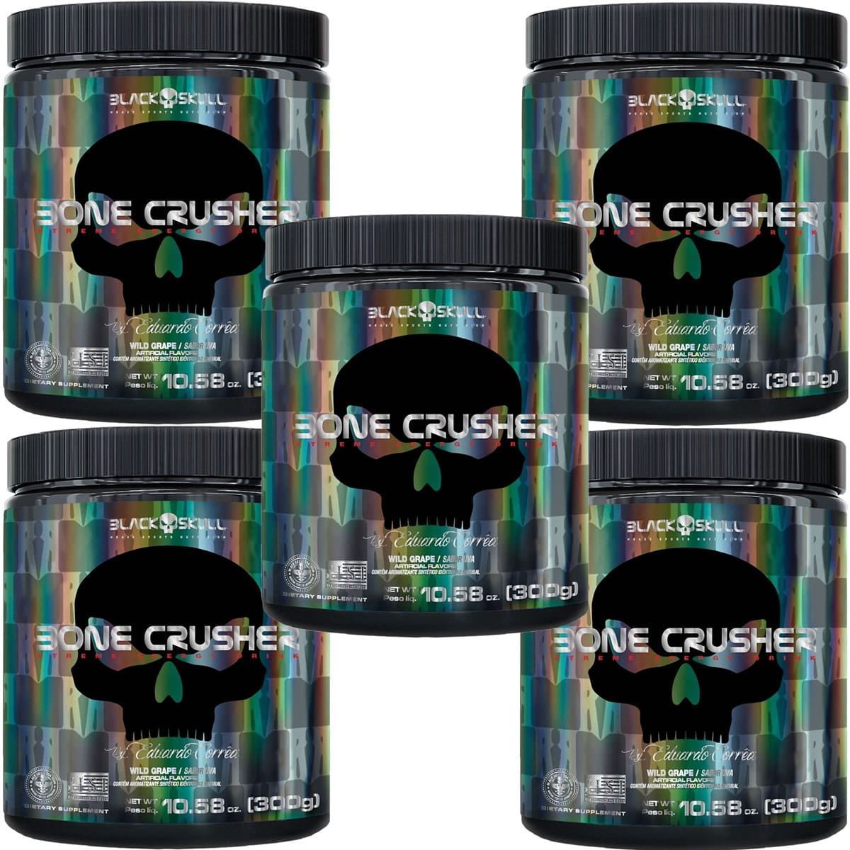 Kit 5X Bone Crusher - 300g Uva  - Black Skull
