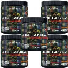 Kit 5X Bone Crusher Caffeine Free - 300g Framboesa - Black Skull