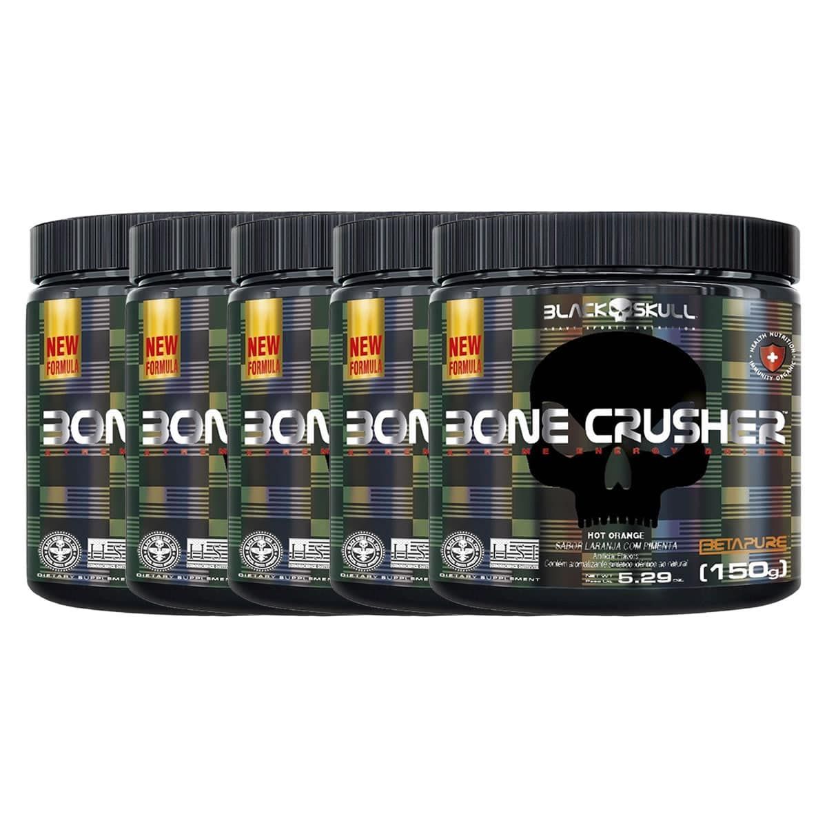 Kit 5X Bone Crusher Nova F�rmula - 150g Hot Orange - Black Skull