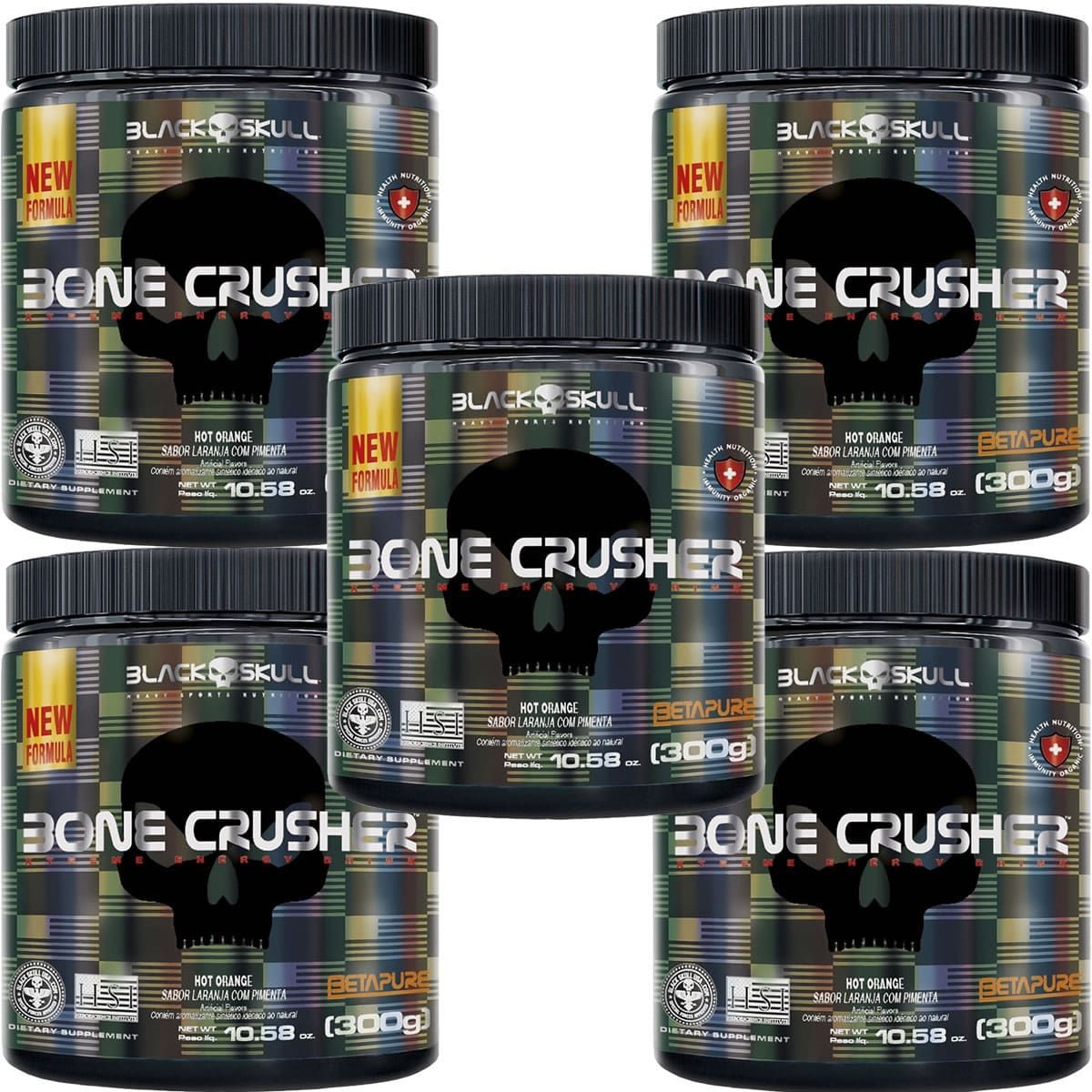Kit 5X Bone Crusher Nova F�rmula - 300g Hot Orange - Black Skull