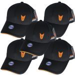 Kit 5X Bone Unissex Fechado - Preto e Laranja - New Millen