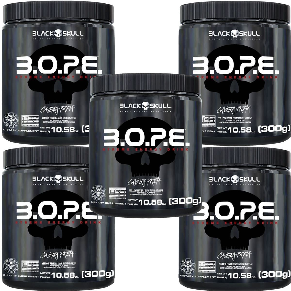 Kit 5X BOPE Beta Pure - 300g Frutas Amarelas - Black Skull