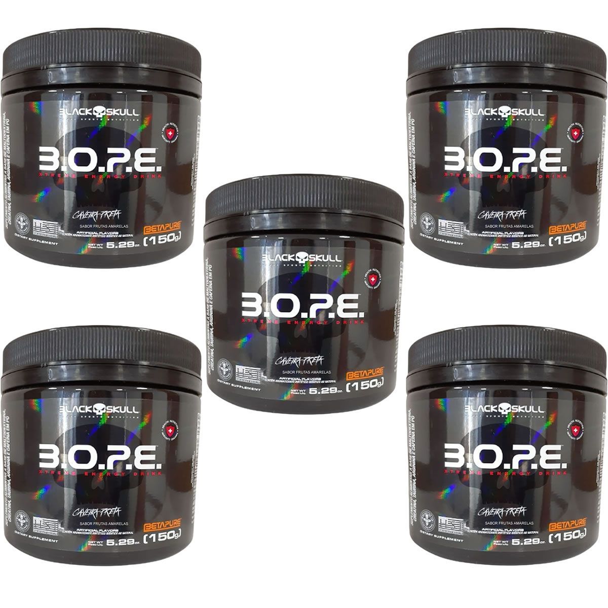 Kit 5X BOPE BetaPure - 150g Frutas Amarelas - Black Skull