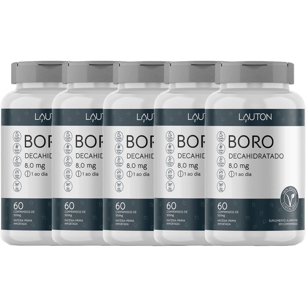 Kit 5X Boro Decahidratado - 60 Comprimidos - Lauton Nutrition