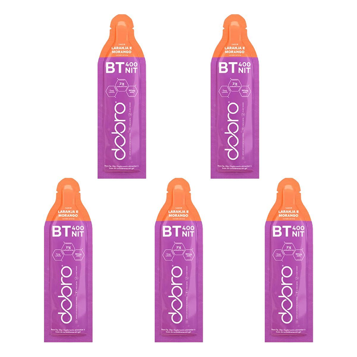 Kit 5X BT Nitrato Gel - 1 Sach� 30g Laranja e Morango - Dobro