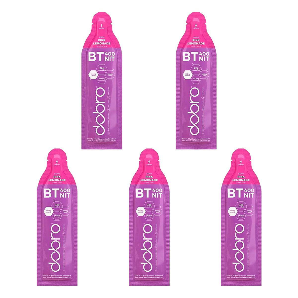 Kit 5X BT Nitrato Gel Cafe�na - 1 Sach� 30g Pink Lemonade - Dobro