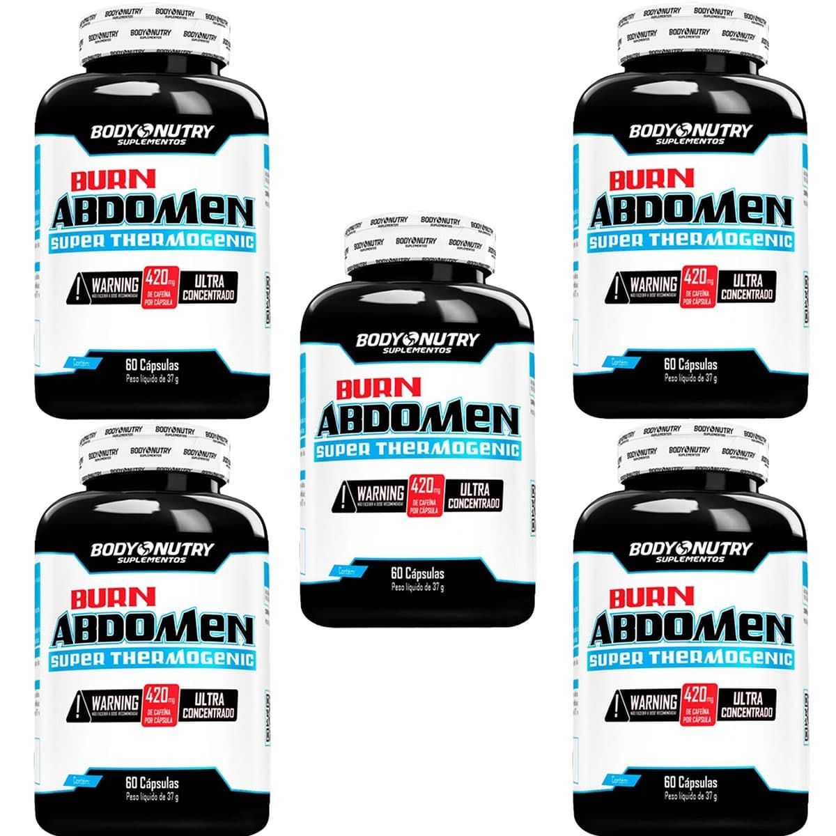 Kit 5X Burn Abdomen - 60 C�psulas - Body Nutry