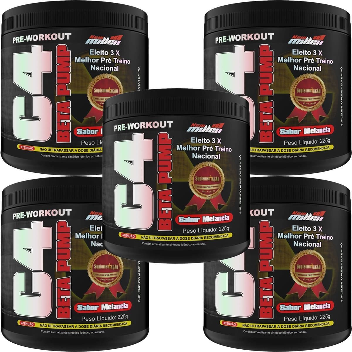 Kit 5X C4 Beta Pump Extreme Pre-Workout - 225g Melancia - New Millen