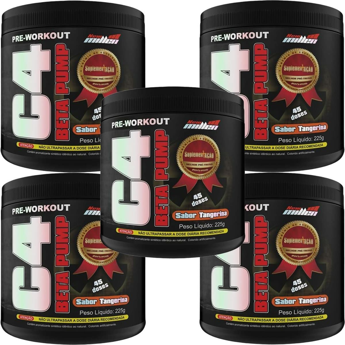 Kit 5X C4 Beta Pump Extreme Pre-Workout - 225g Tangerina - New Millen