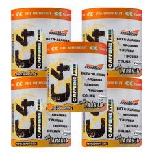 Kit 5X C4 Caffeine Free com Colina - 220g Laranja - New Millen