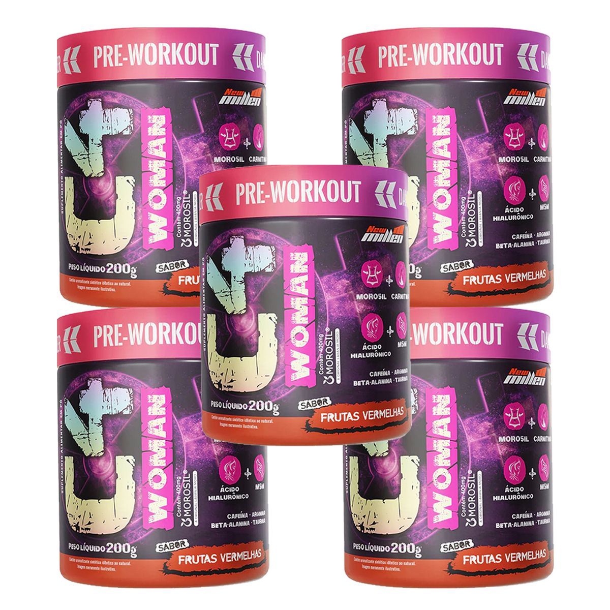 Kit 5X C4 Woman - 200g Frutas Vermelhas - New Millen