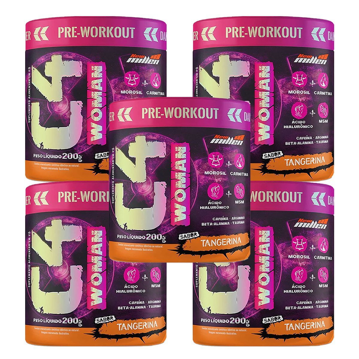 Kit 5X C4 Woman - 200g Tangerina - New Millen