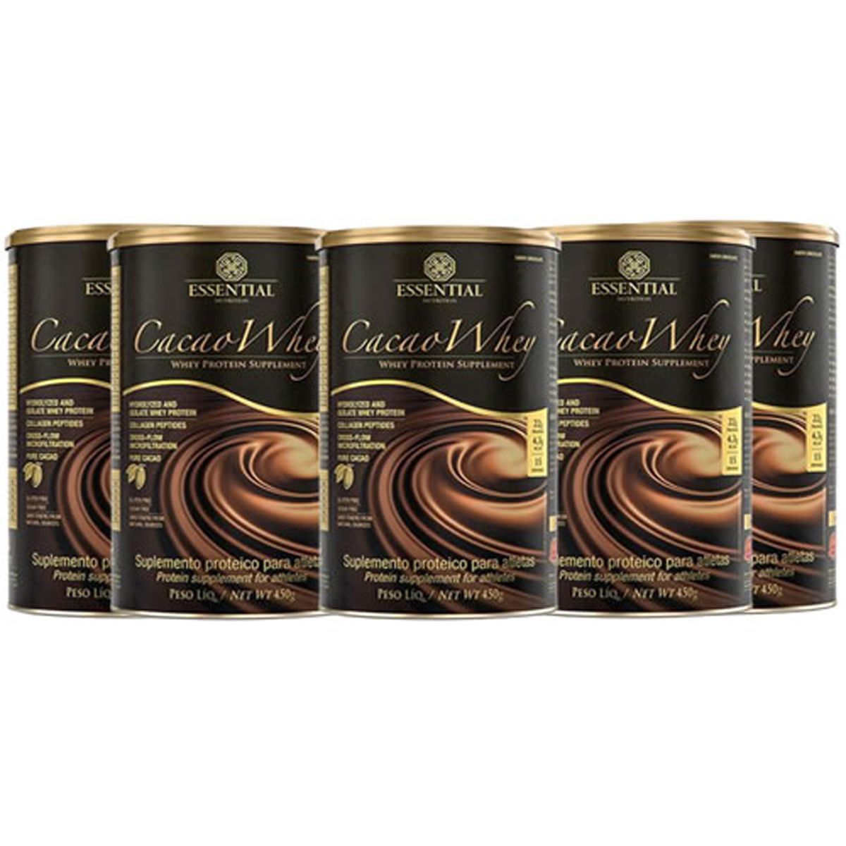 Kit 5X Cacao Whey - 450g - Essential Nutrition