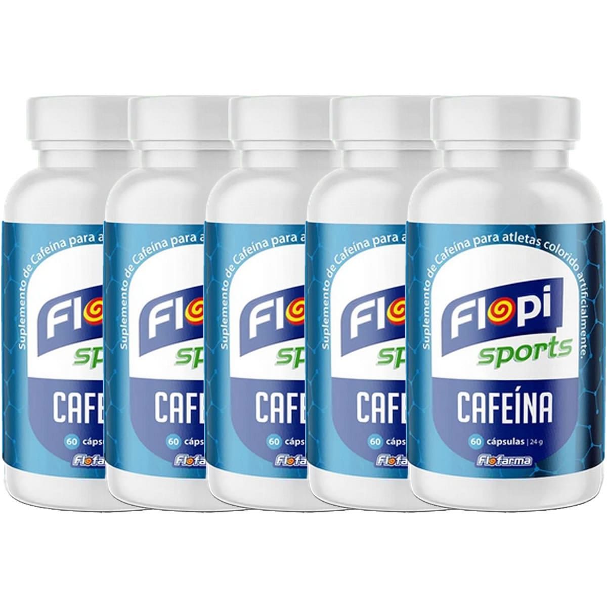 Kit 5X Cafe�na - 60 C�psulas - Flopi Sports