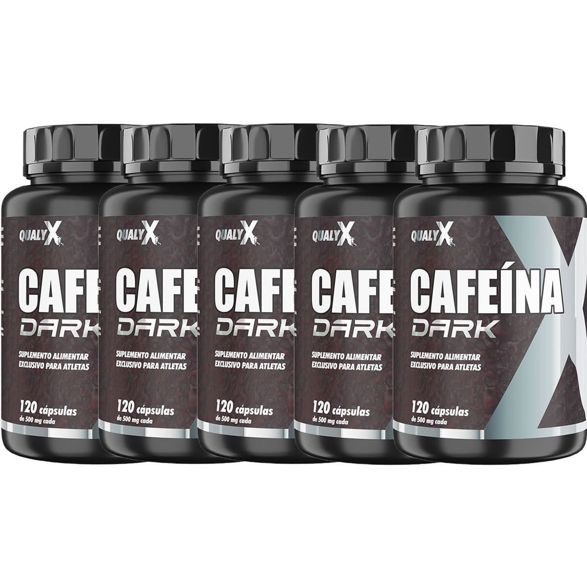 Kit 5X Cafeina Dark Qualy X - 120 C�psulas - QualyNutri