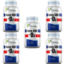 Kit 5X Calcio 600 + D3 - 60 C�psulas - Fitoway