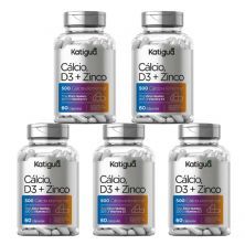 Kit 5X C�lcio, D3 + Zinco - 60 C�psulas - Katigu�
