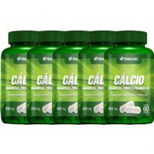 Kit 5X Calcio, Magnesio, Zinco E. Vit D3 600mg 60cps - Herbamed