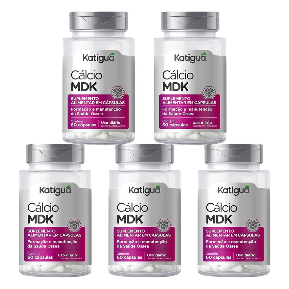Kit 5X C�lcio MDK - 60 C�psulas - Katigu�
