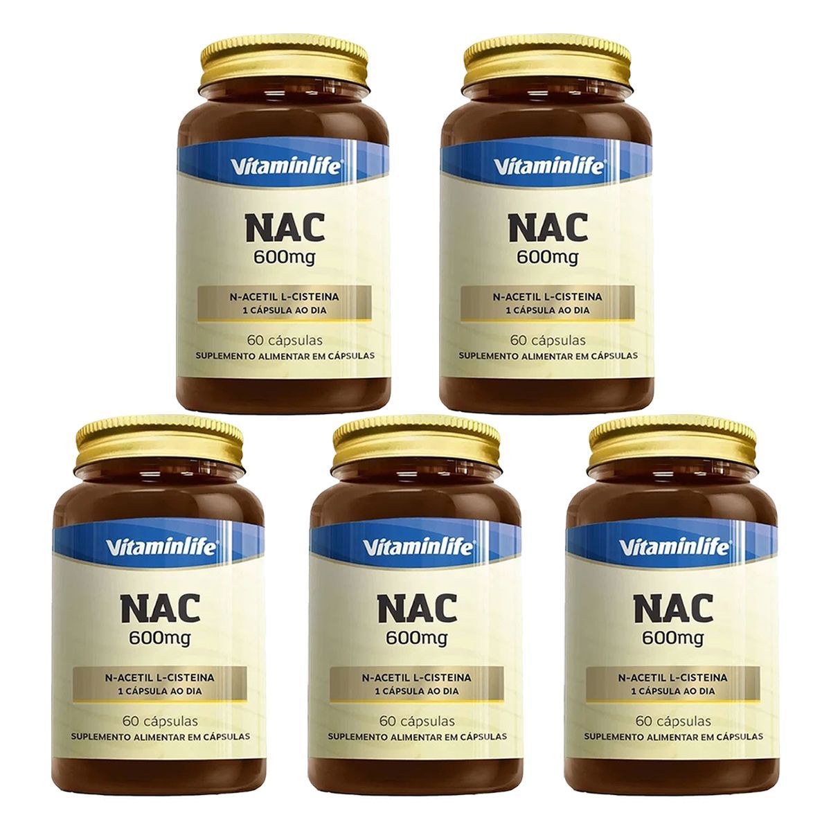 Kit 5X C�lcio + Vitamina D3 - 60 C�psulas - VitaminLife