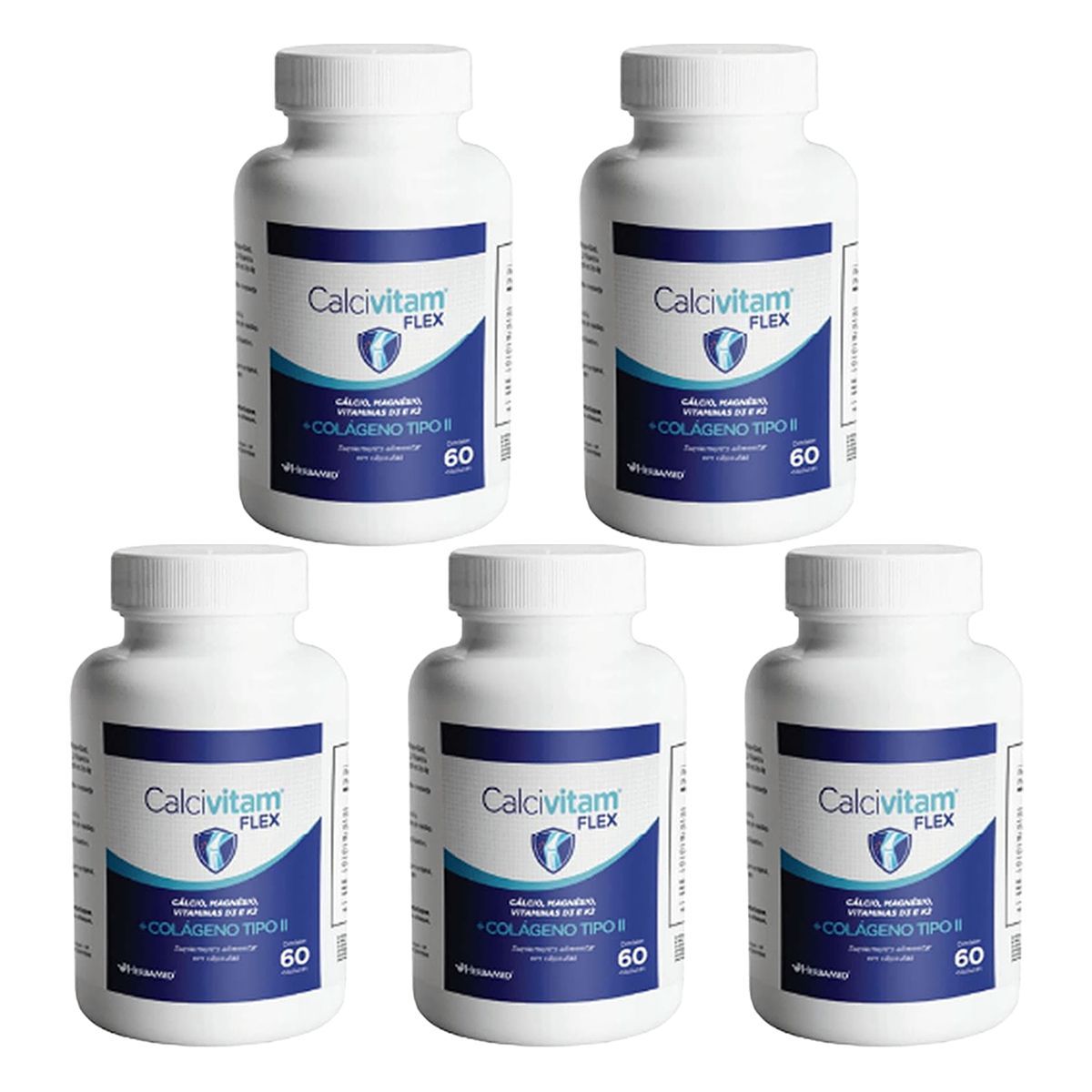 Kit 5X Calcivitam Flex - 60 C�psulas - Herbamed