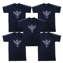 Kit 5X Camiseta 100% Algod�o Darkness - Tamanho GG Preta - IntegralM�dica
