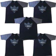 Kit 5X Camiseta 100% Algod�o Iron Darkness - Tamanho GG Preta/Cinza - IntegralM�dica