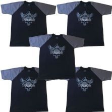 Kit 5X Camiseta 100% Algod�o Iron Darkness - Tamanho M Preta/Cinza - IntegralM�dica