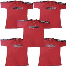 Kit 5X Camiseta Algod�o Integral Team - Tamanho GG Vermelha/Preta - IntegralM�dica