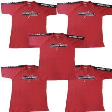 Kit 5X Camiseta Algod�o Integral Team - Tamanho P Vermelha/Preta - IntegralM�dica