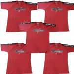 Kit 5X Camiseta Algod�o Integral Team - Tamanho P Vermelha/Preta - IntegralM�dica