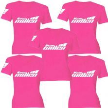 Kit 5X Camiseta Baby Look Feminina - Tamanho G Rosa - New Millen