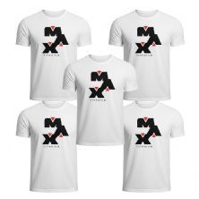 Kit 5X Camiseta Dry-Fit Max - Tamanho P Branca - Max Titanium