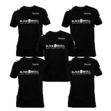 Kit 5X Camiseta Dry Fit - Preta Tamanho G - Black Skull