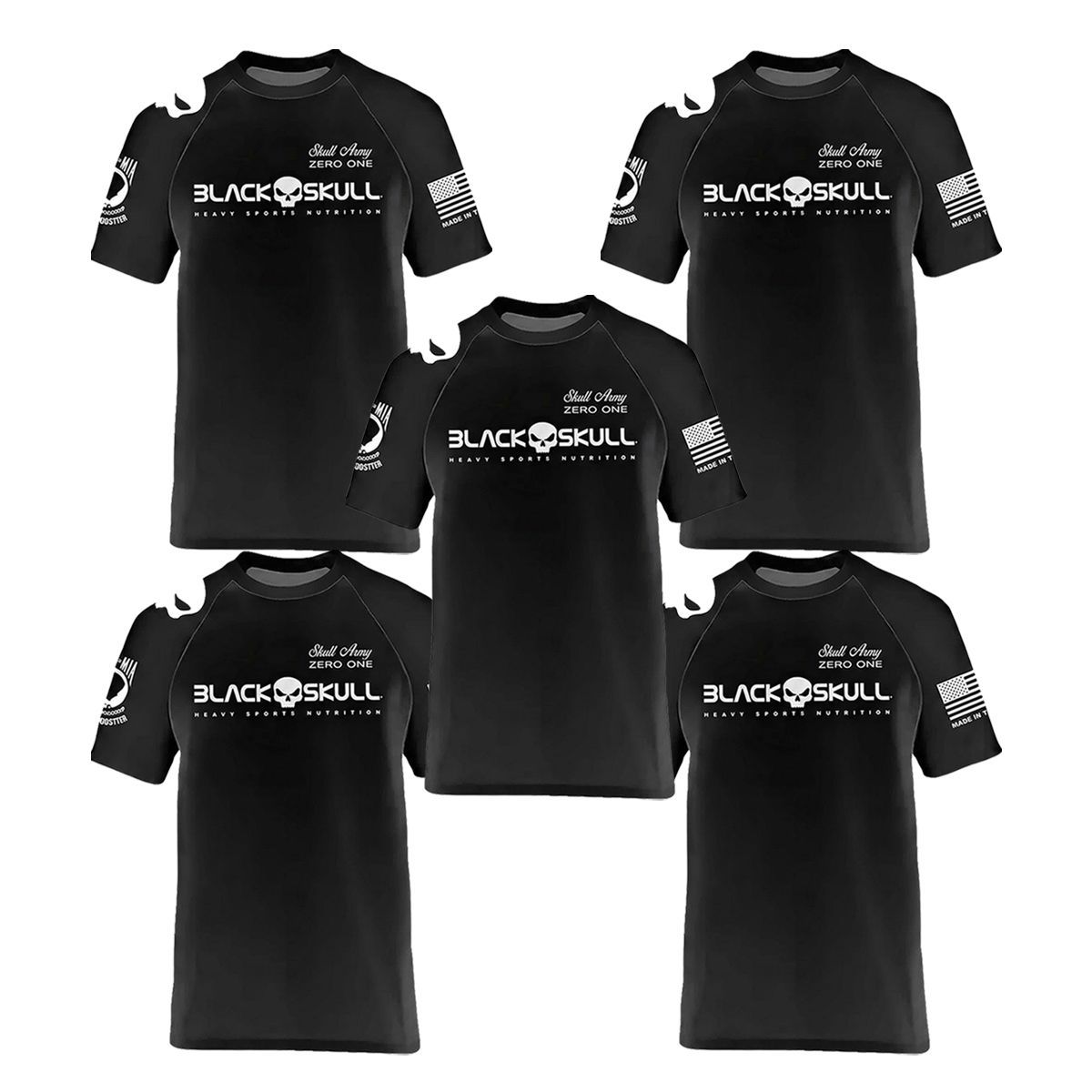 Kit 5X Camiseta Dry Fit Soldado Bope - Tamanho G Preto - Black Skull