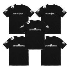 Kit 5X Camiseta Dry Fit - Tamanho GG Preto - Black Skull